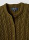 Cardigan verde in puro cotone a trecce regular fit_5