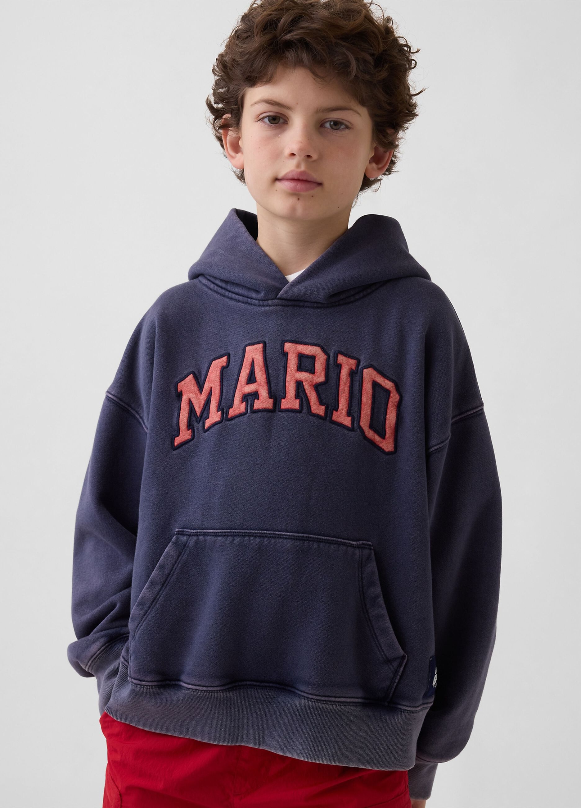 Sweat com capuz Nintendo Super Mario em mistura de algod&atilde;o