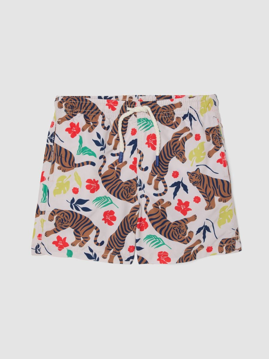Multicolour boys&rsquo; swim shorts with tiger print_0