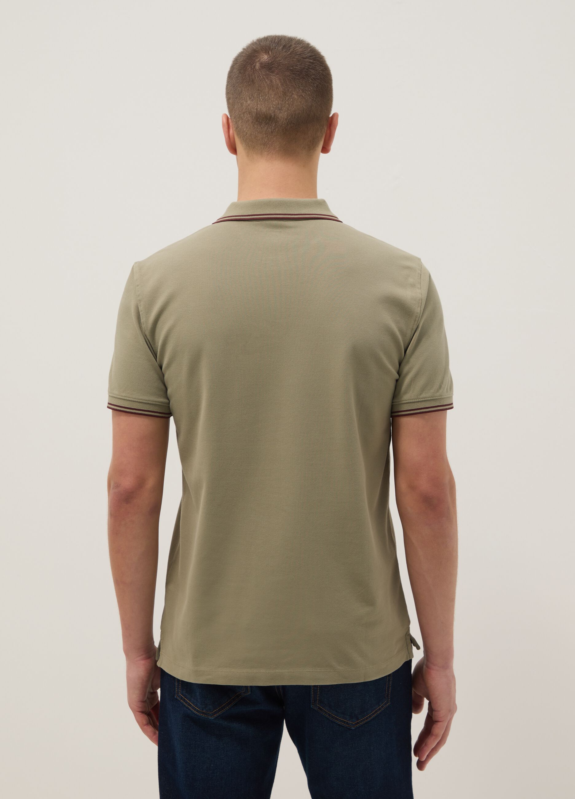 Gr&uuml;nes Poloshirt aus Stretch-Baumwolle, Regular Fit