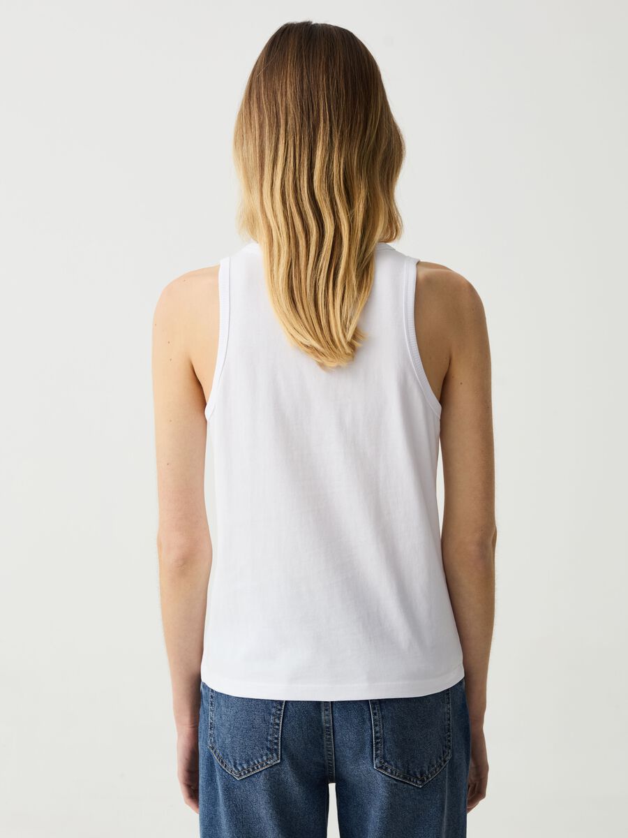 Essential cotton tank top with round neck_2