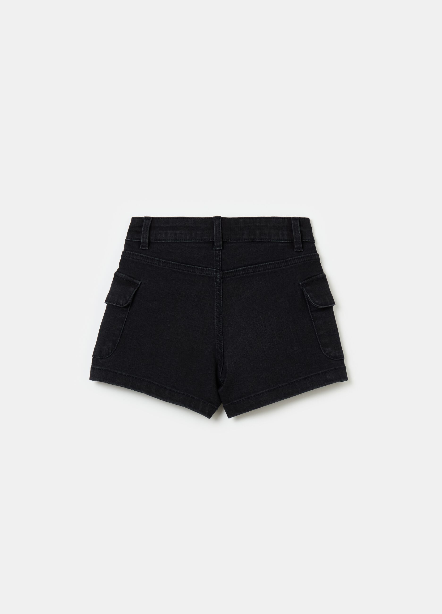 Denim cargo shorts