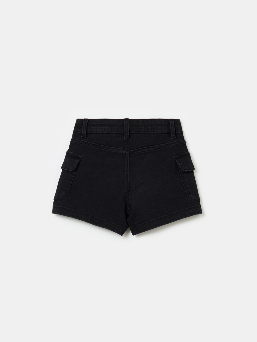 Denim cargo shorts_1