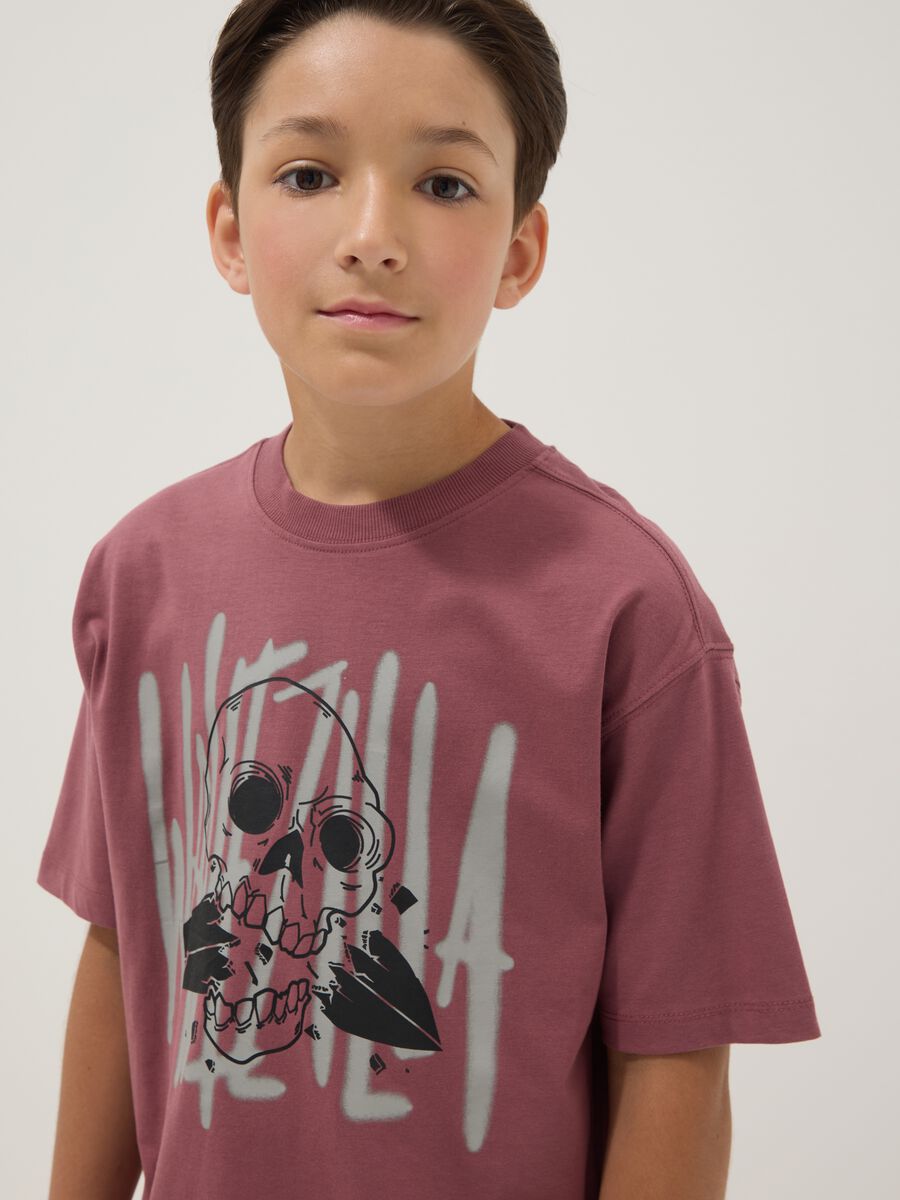 Purple short-sleeve pure cotton T-shirt_2
