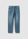 Blue slim fit pure cotton jeans_4