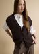 Brown V-neck button-up vest with oversized fit_0