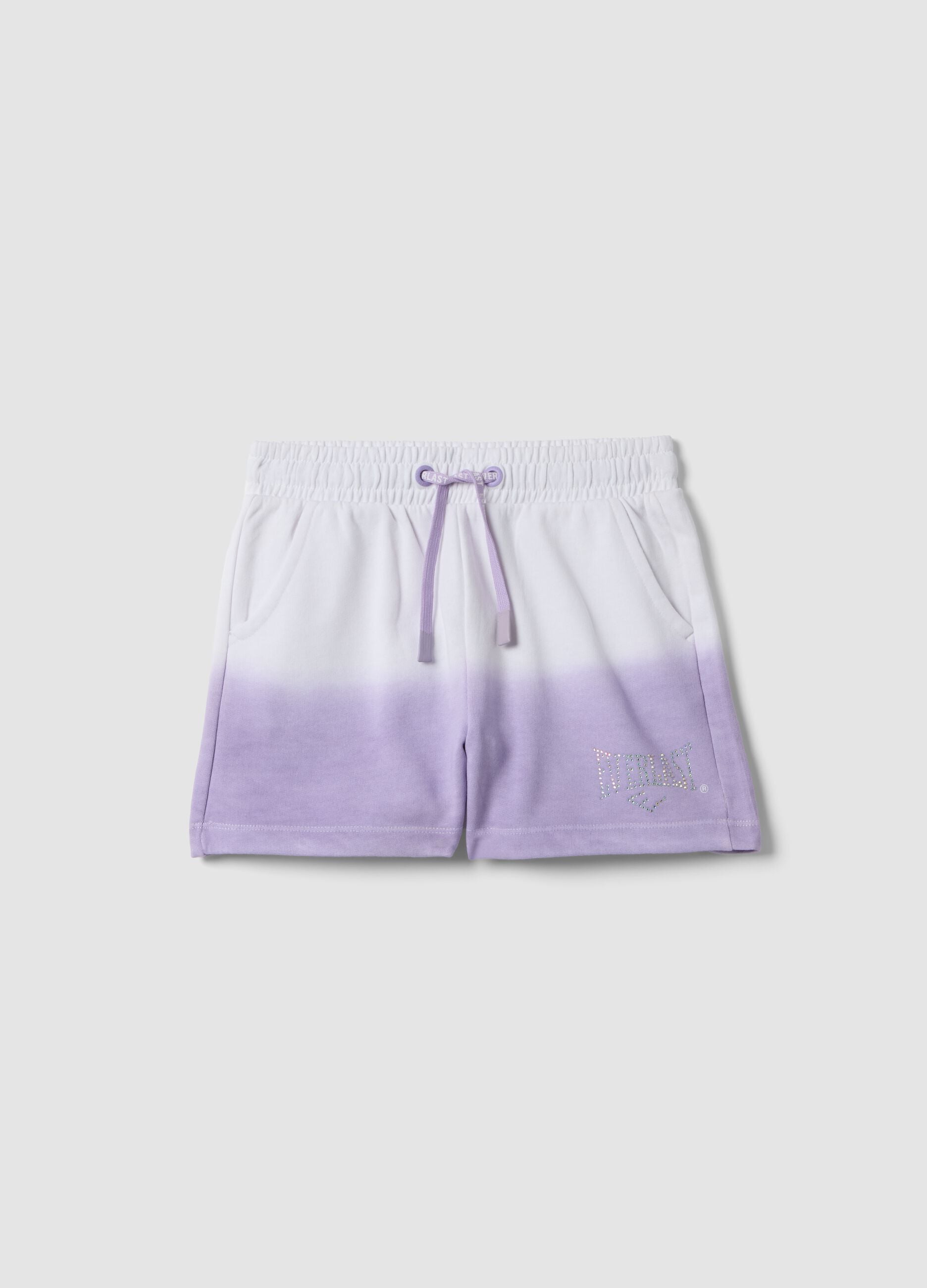 Short viola in misto cotone con vita elasticizzata per bambina regular fit