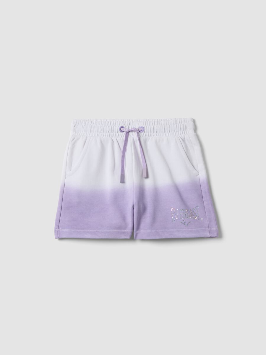 Short viola in misto cotone con vita elasticizzata per bambina regular fit_0