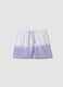 Short viola in misto cotone con vita elasticizzata per bambina regular fit_0