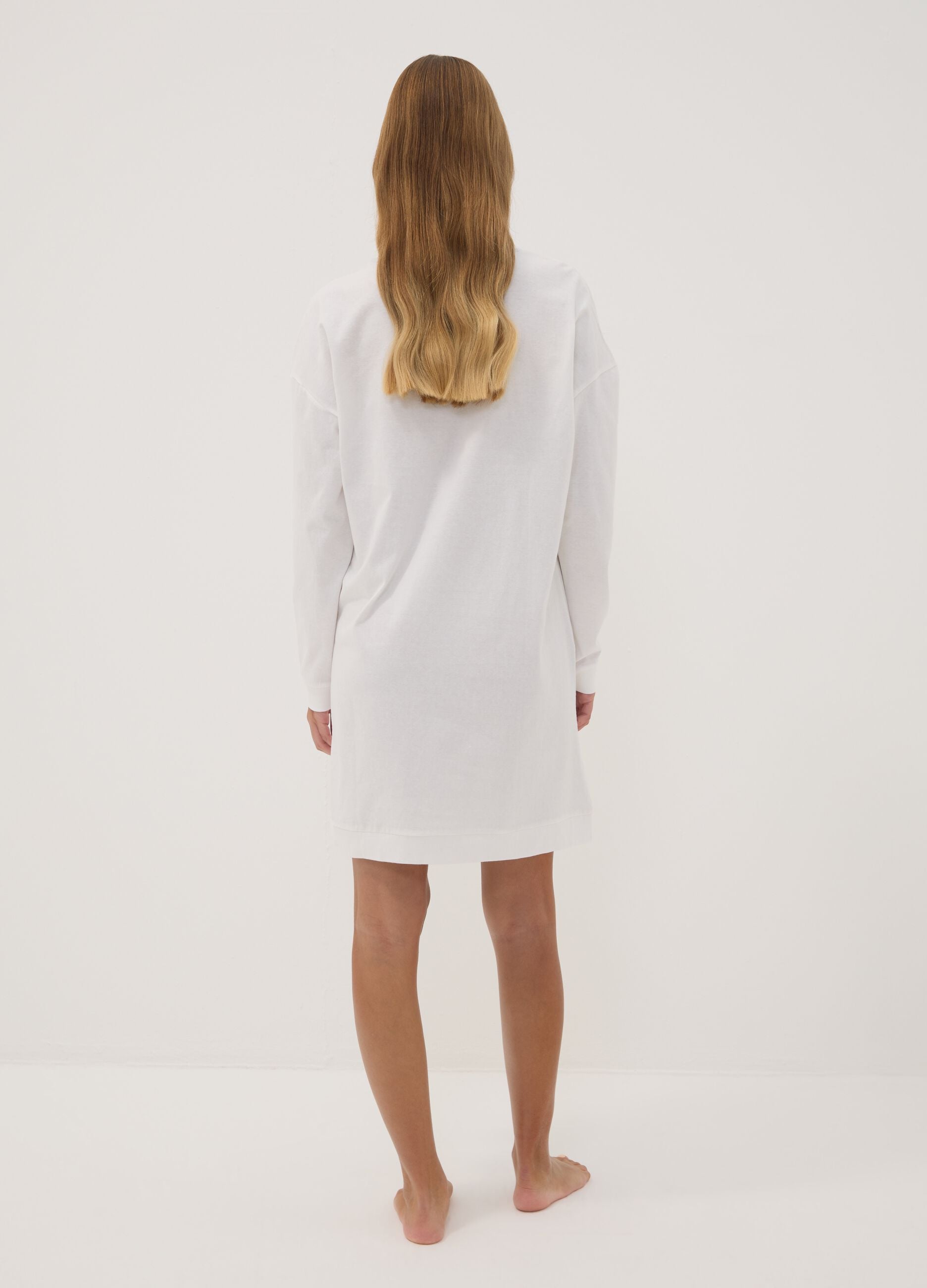 Cream white pure cotton nightshirt with Peanuts print