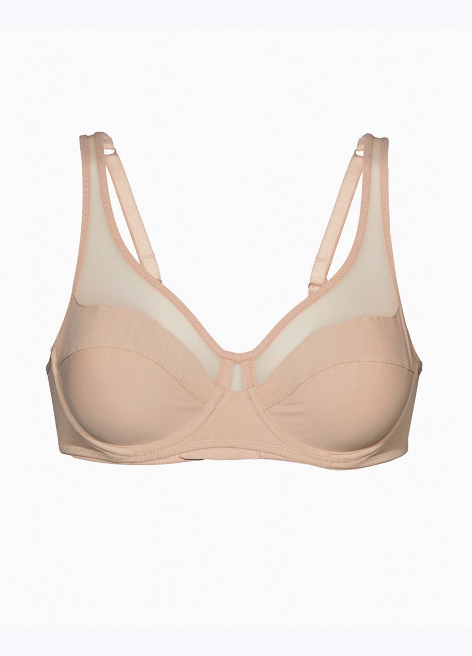 Generous bra with underwiring in microfibre and tulle