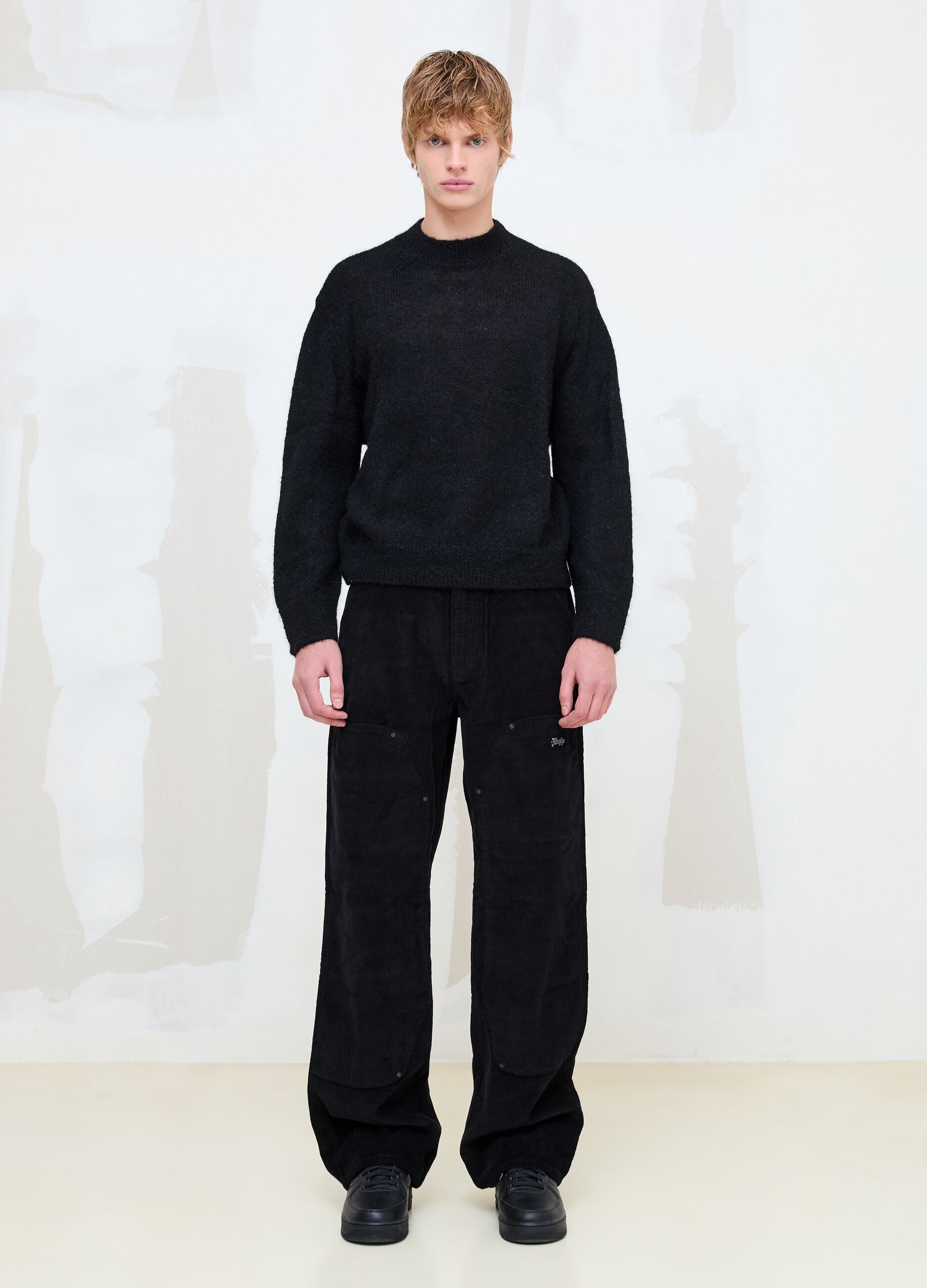 Black Mohair Crew Neck