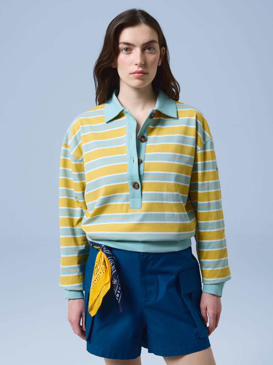 Gestreiftes ALTAVIA SAILING Langarm-Poloshirt aus reiner Baumwolle_1