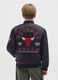 Schwarze Kinder-Bomberjacke Regular Fit mit Chicago Bulls-Print_1
