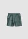 Gr&uuml;ne Shorts aus Bio-Baumwolle mit Palmenprint_1