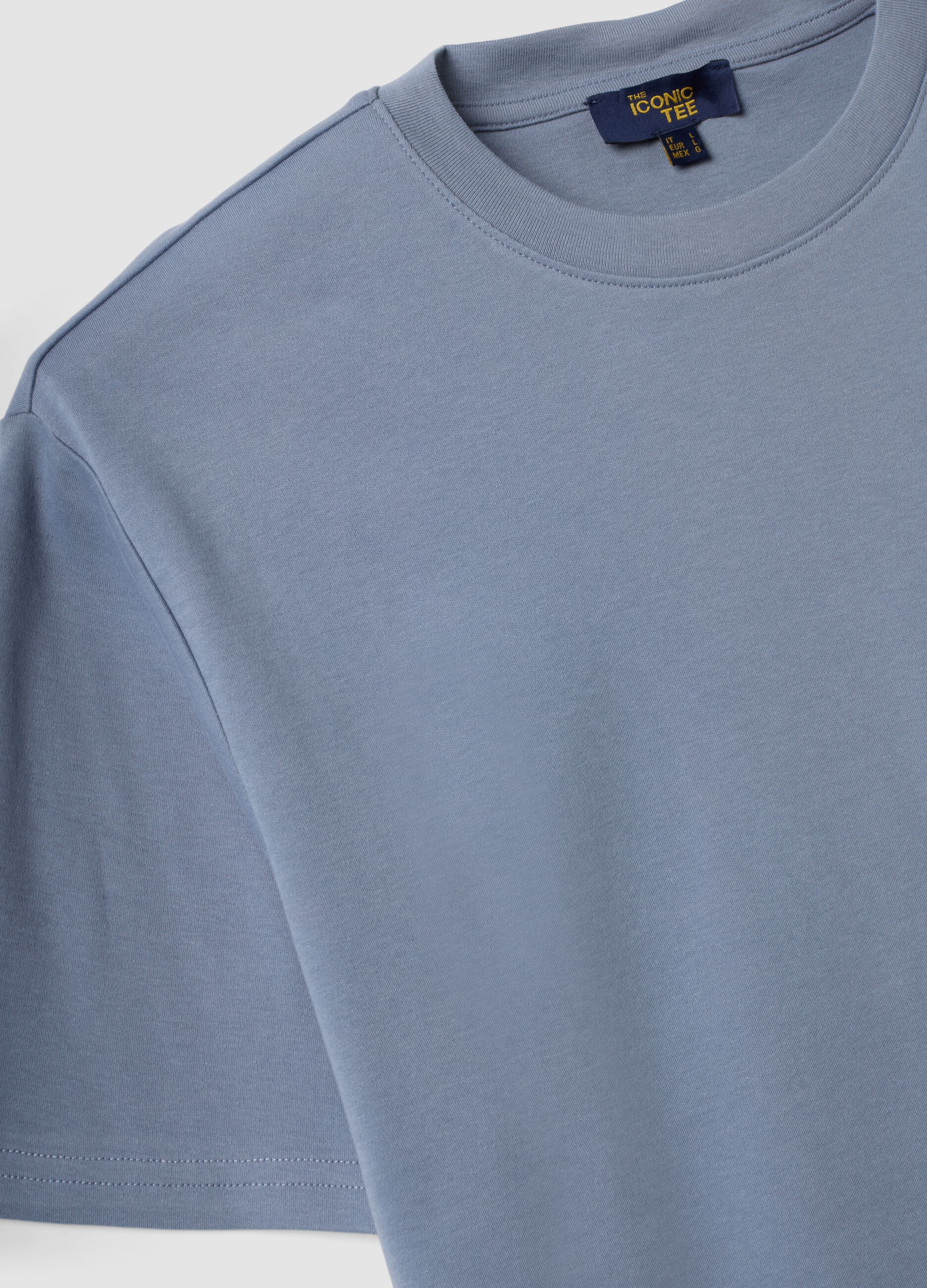 &Mu;&pi;&lambda;&epsilon; &kappa;&omicron;&nu;&tau;&omicron;&mu;ά&nu;&iota;&kappa;&omicron; T-shirt &alpha;&pi;ό 100% &beta;&alpha;&mu;&beta;ά&kappa;&iota;, relaxed fit