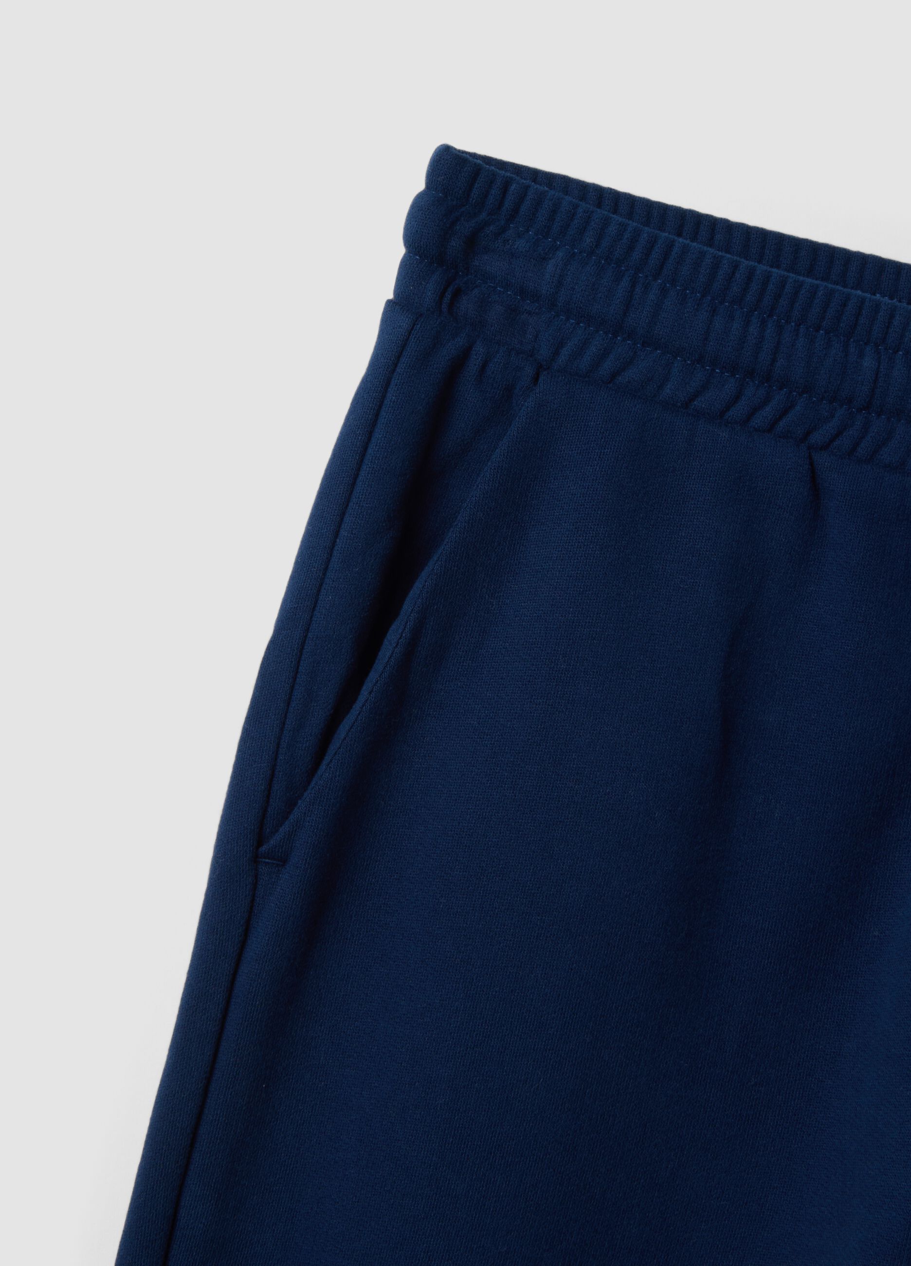 Pantaloni jogger blu in misto cotone organico e viscosa