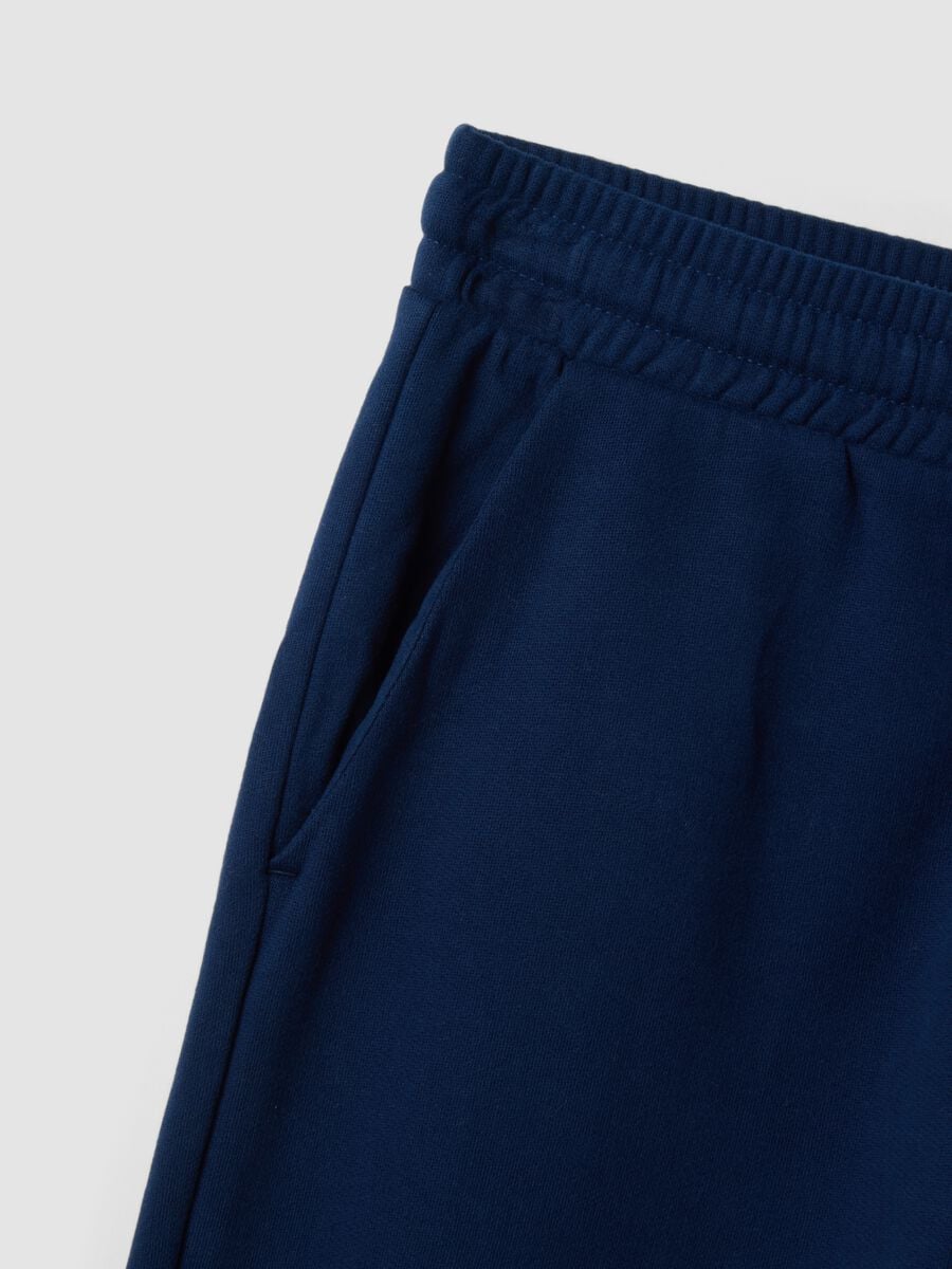Pantaloni jogger blu in misto cotone organico e viscosa_7