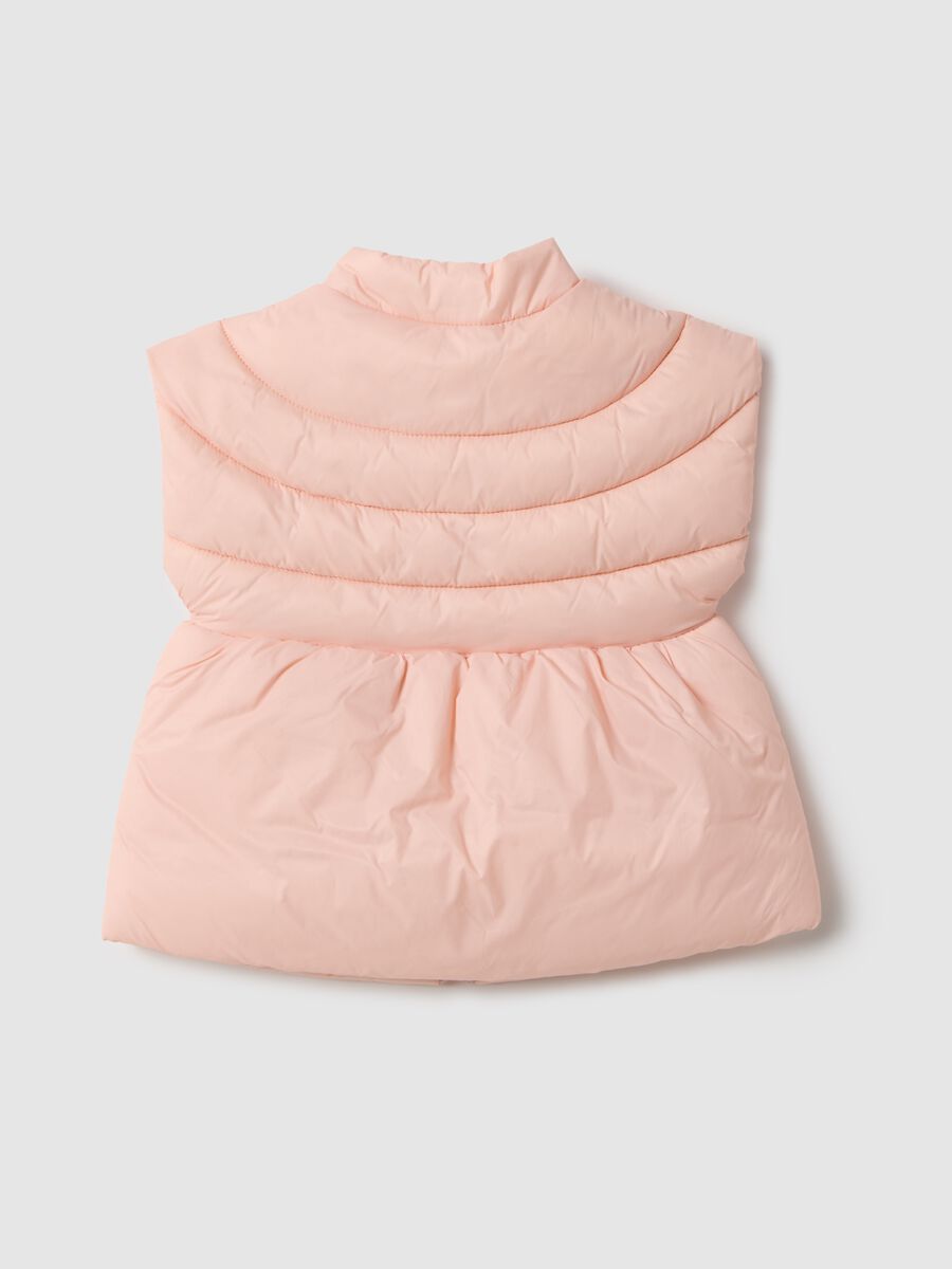 Pink padded vest for little girl with regular fit_1