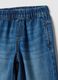 Wide-leg blue pure cotton jeans for girls_2