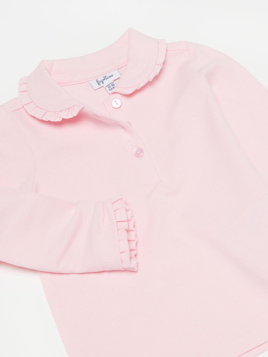Piquet polo shirt with frills_2