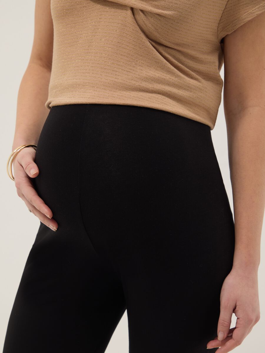 Black Skinny Fit Maternity Leggings in Stretch Viscose_3