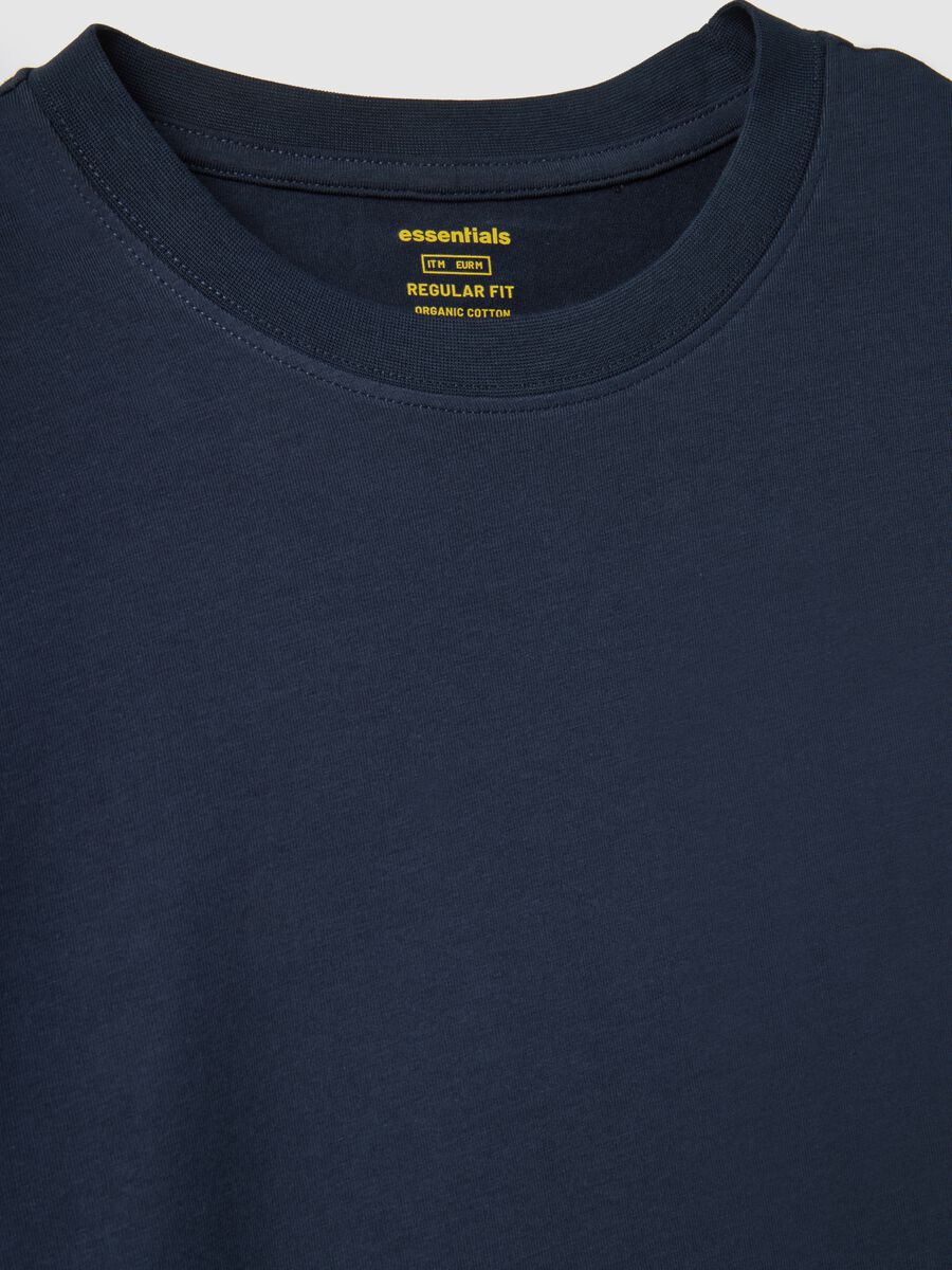 Regular Fit Long-Sleeve Stretch Cotton Blue T-shirt_5