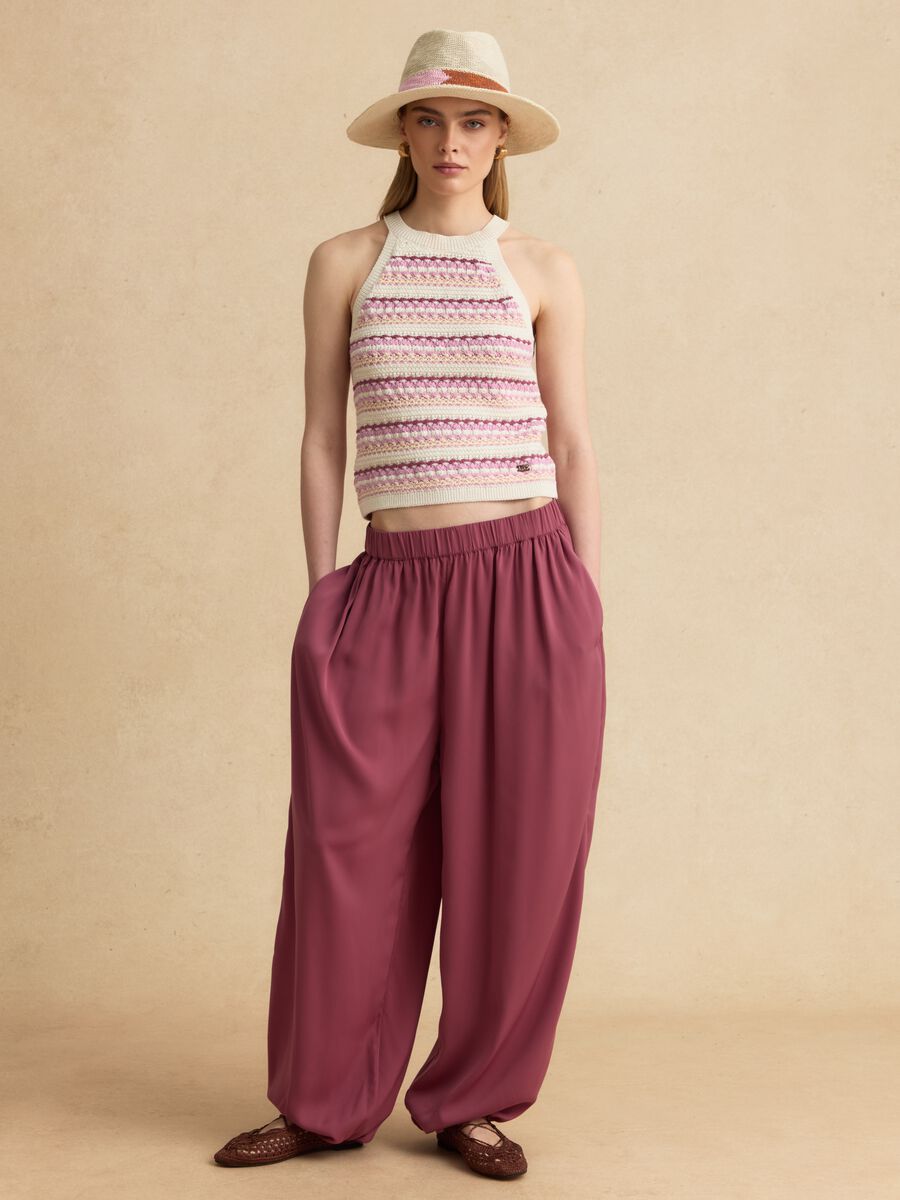 Multicolour cotton-blend tank top_1