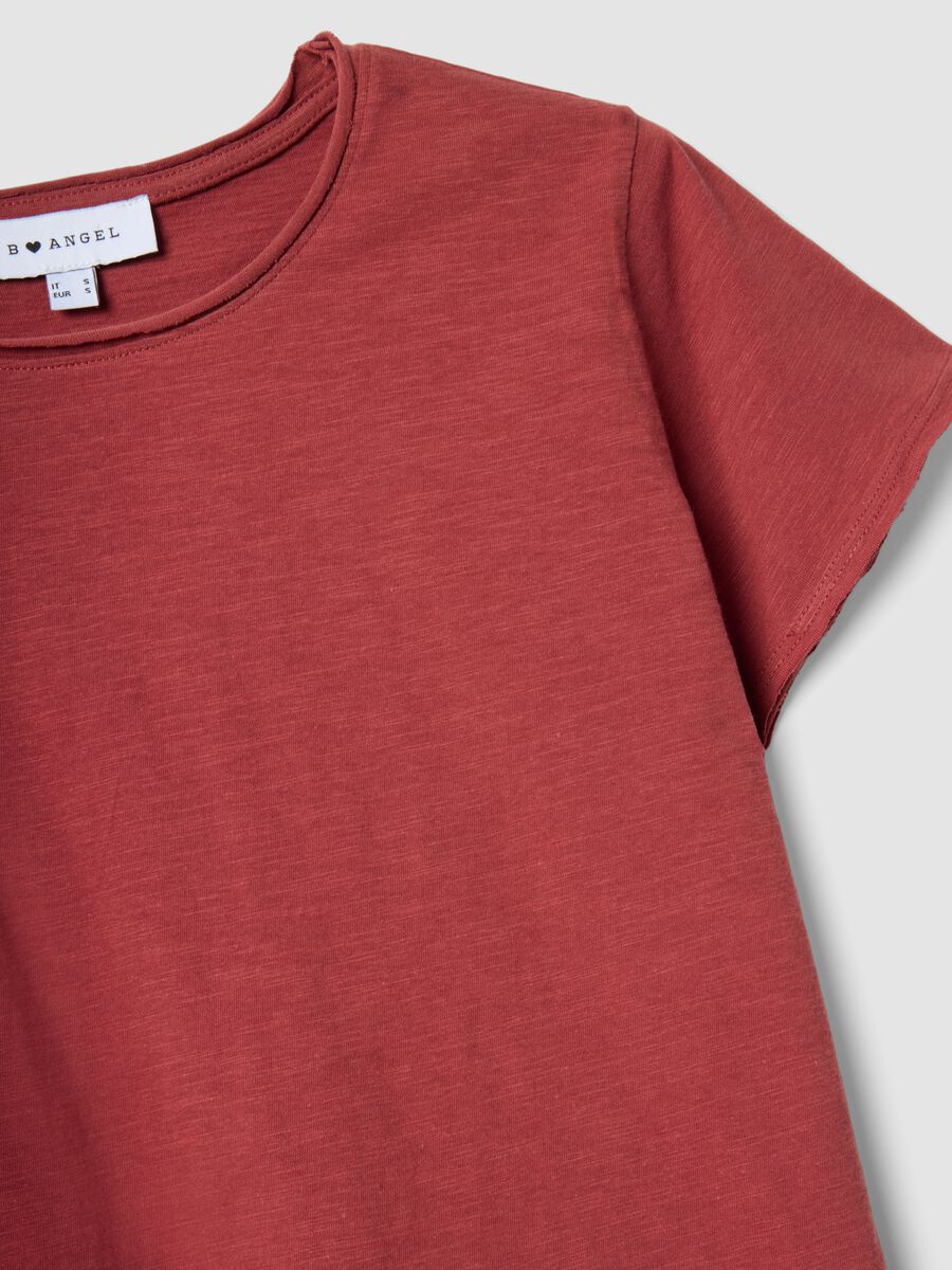 Rotes Kurzarm-T-Shirt aus reiner Baumwolle, Regular Fit_5