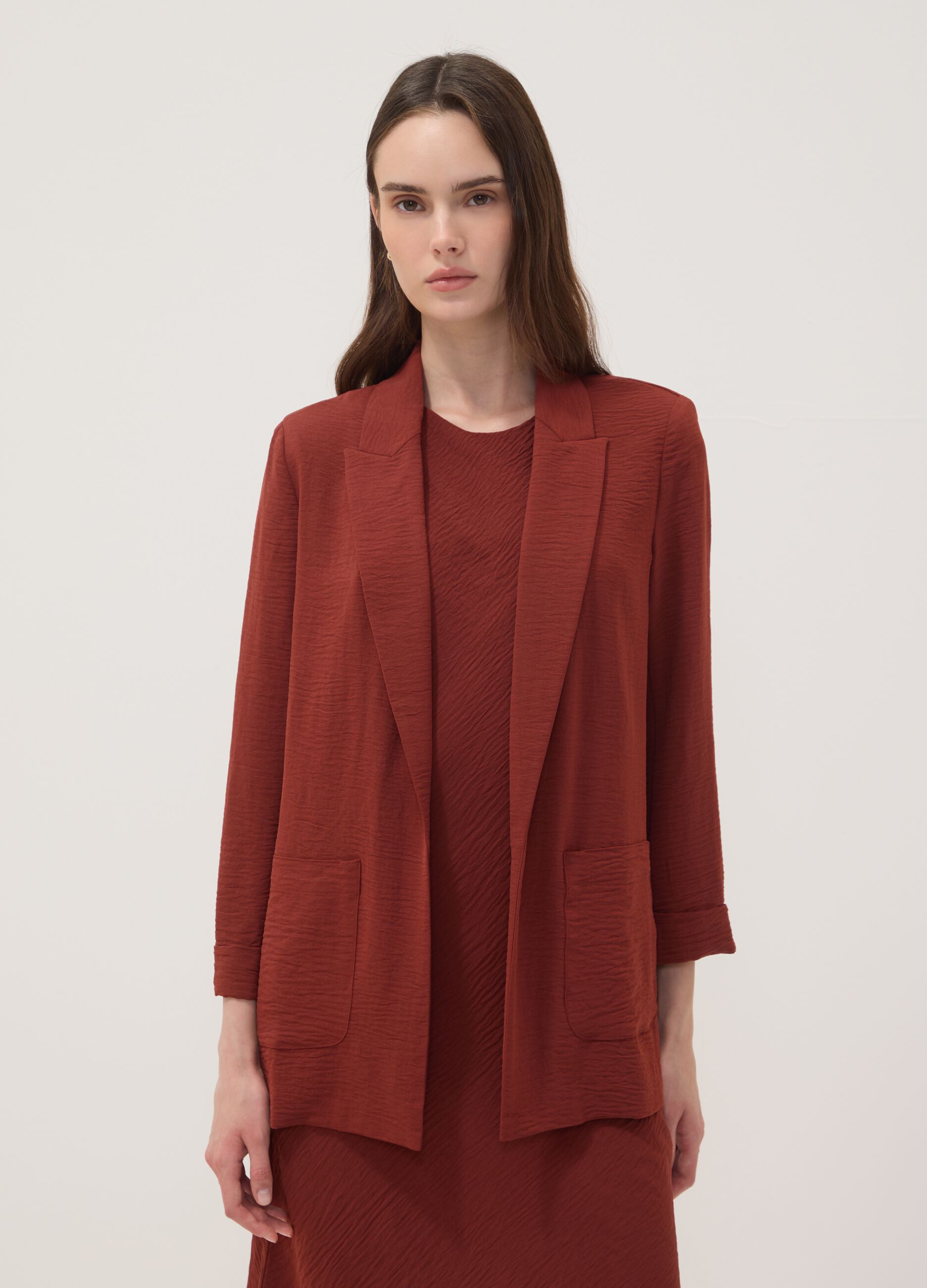 Red regular-fit blazer with classic lapels