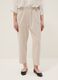 Beige Regular-Fit-Hose aus Stretch-Baumwolle mit elastischem Bund_1