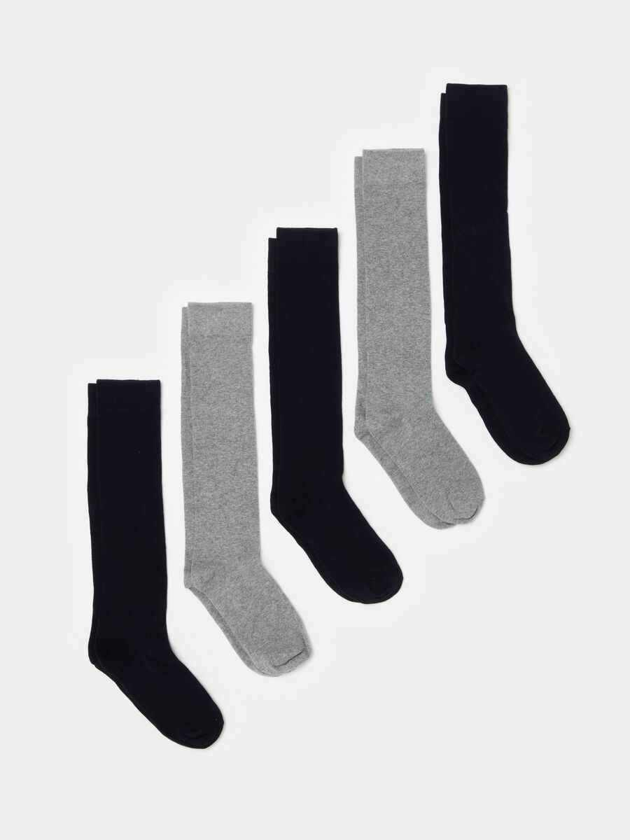 Pack de cinco pares de calcetines largos en tejido elástico_0