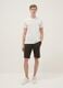Brown cotton blend regular fit shorts_0