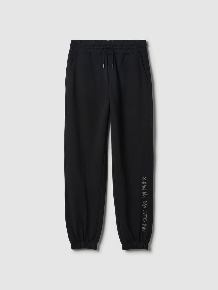 Boys' black pure cotton joggers regular fit_3