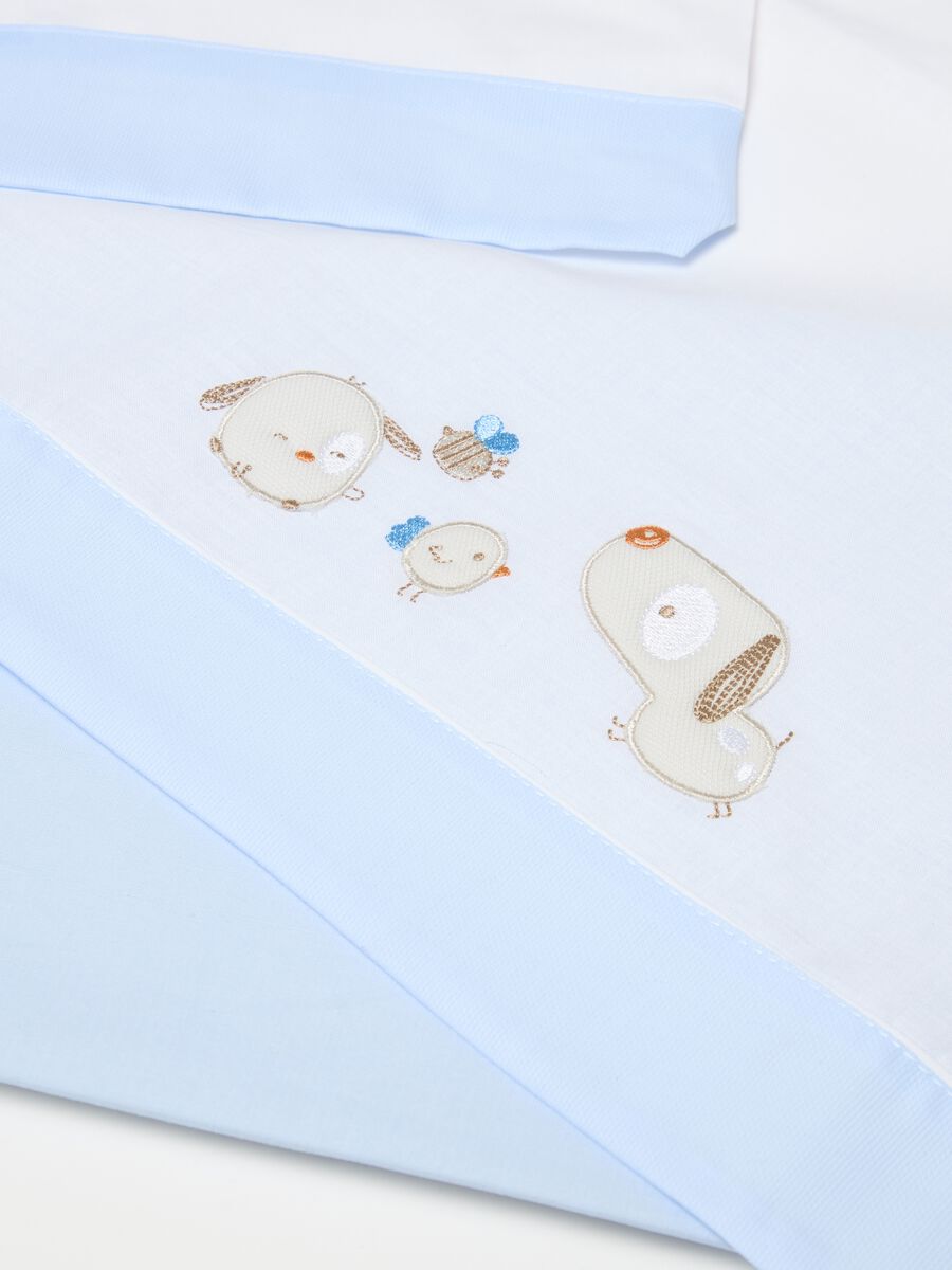 Three-piece crib set in cotton with animal embroidery_2