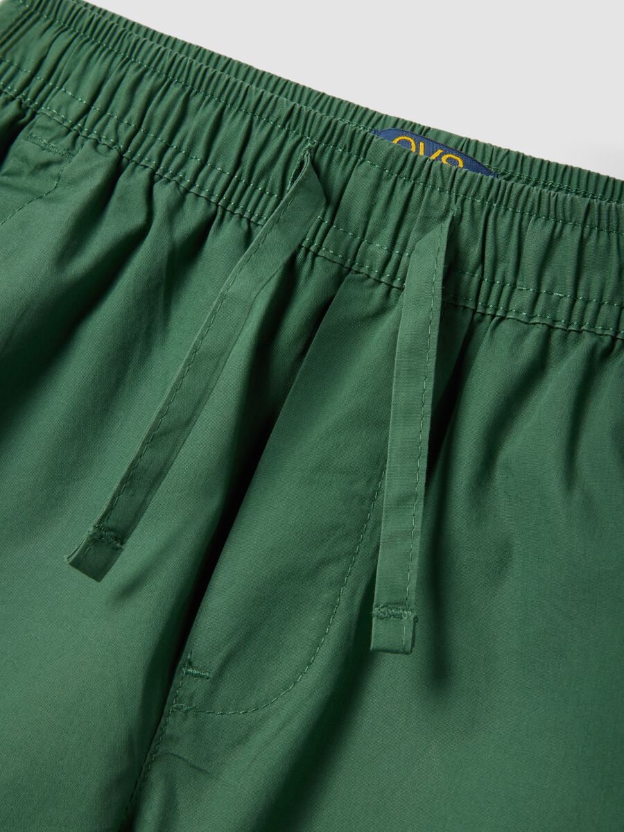 Green Pure Cotton Regular Fit Children's Shorts_3