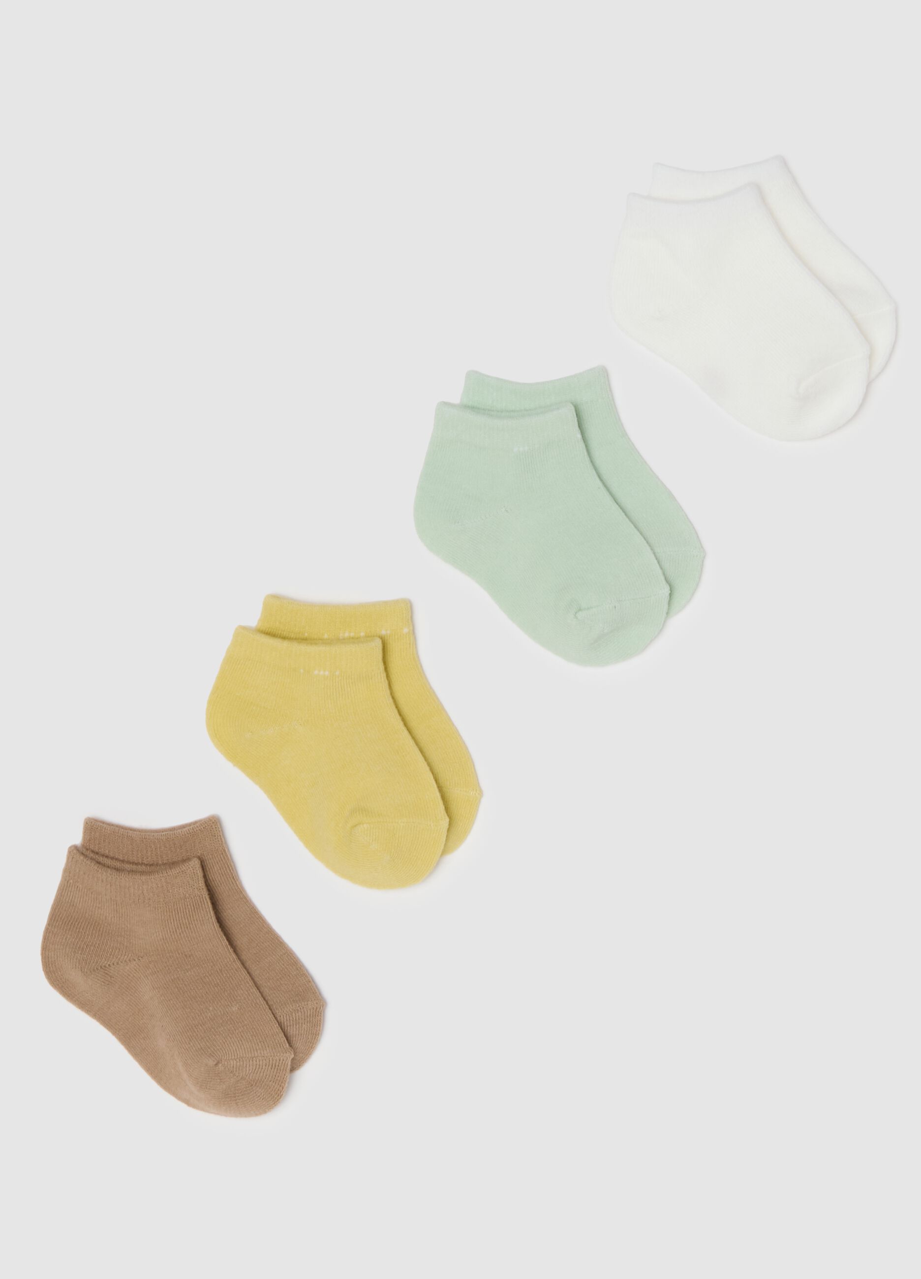 Multicolour newborn cotton blend short socks multipack