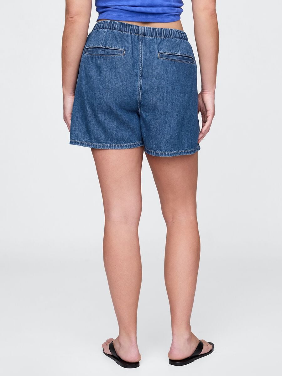 Denim shorts with elastic waistband_7