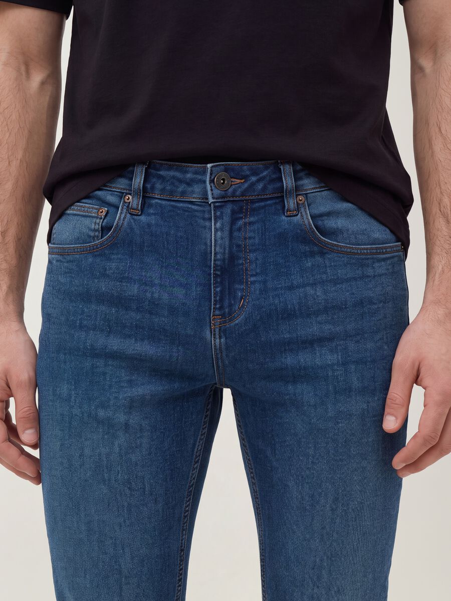 Skinny fit stretch cotton denim jeans_3