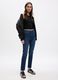 Slim-fit high-waist jeans with raw edging_0