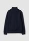 Navy blue breathable stretch-cotton half-zip, 2-way stretch_2