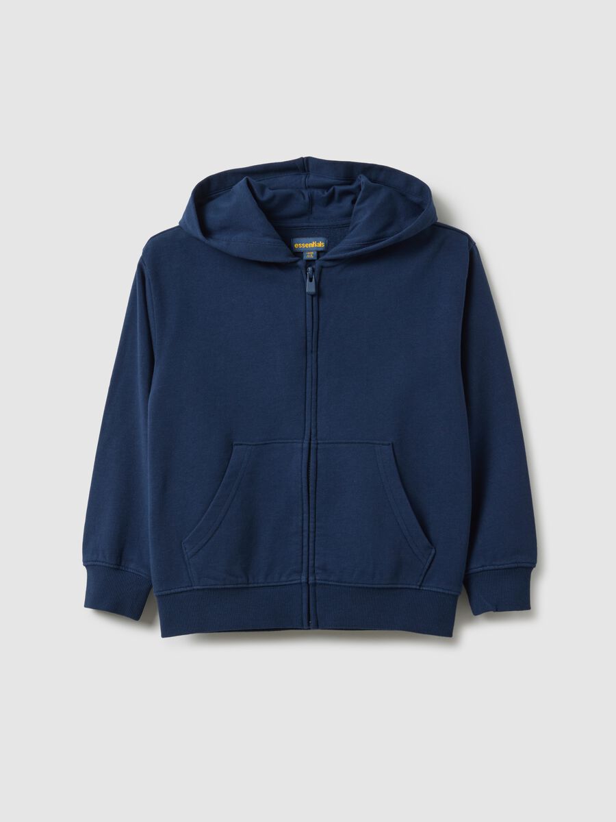 Children's Blue Hoodie with Full Zip in Pure Cotton Regular Fit_0
