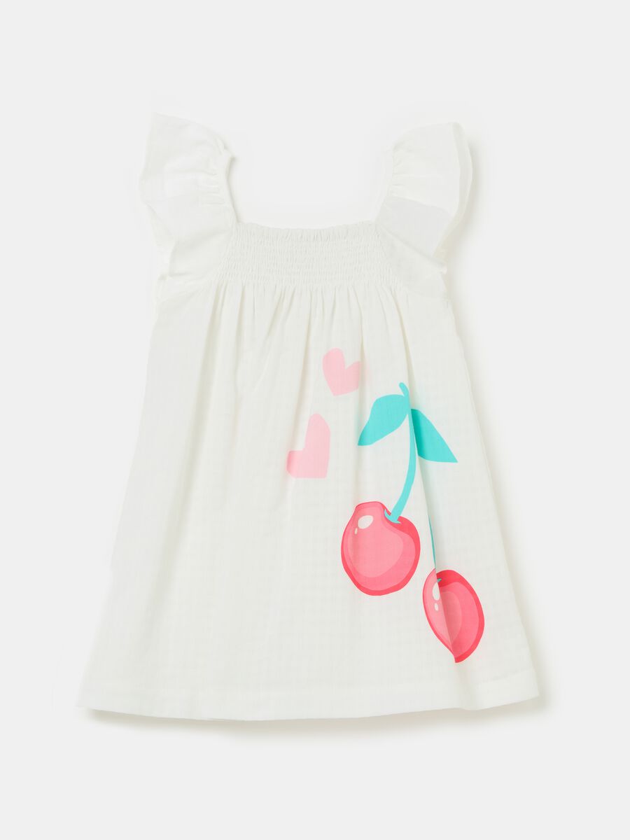 Cotton dress with cherries print_0