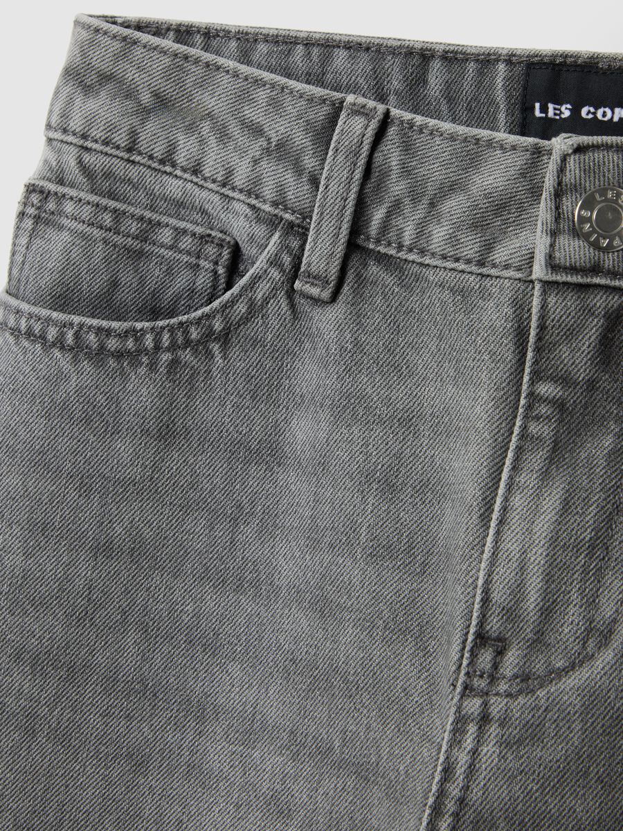 Grey Wide Leg Pure Cotton Jeans_1