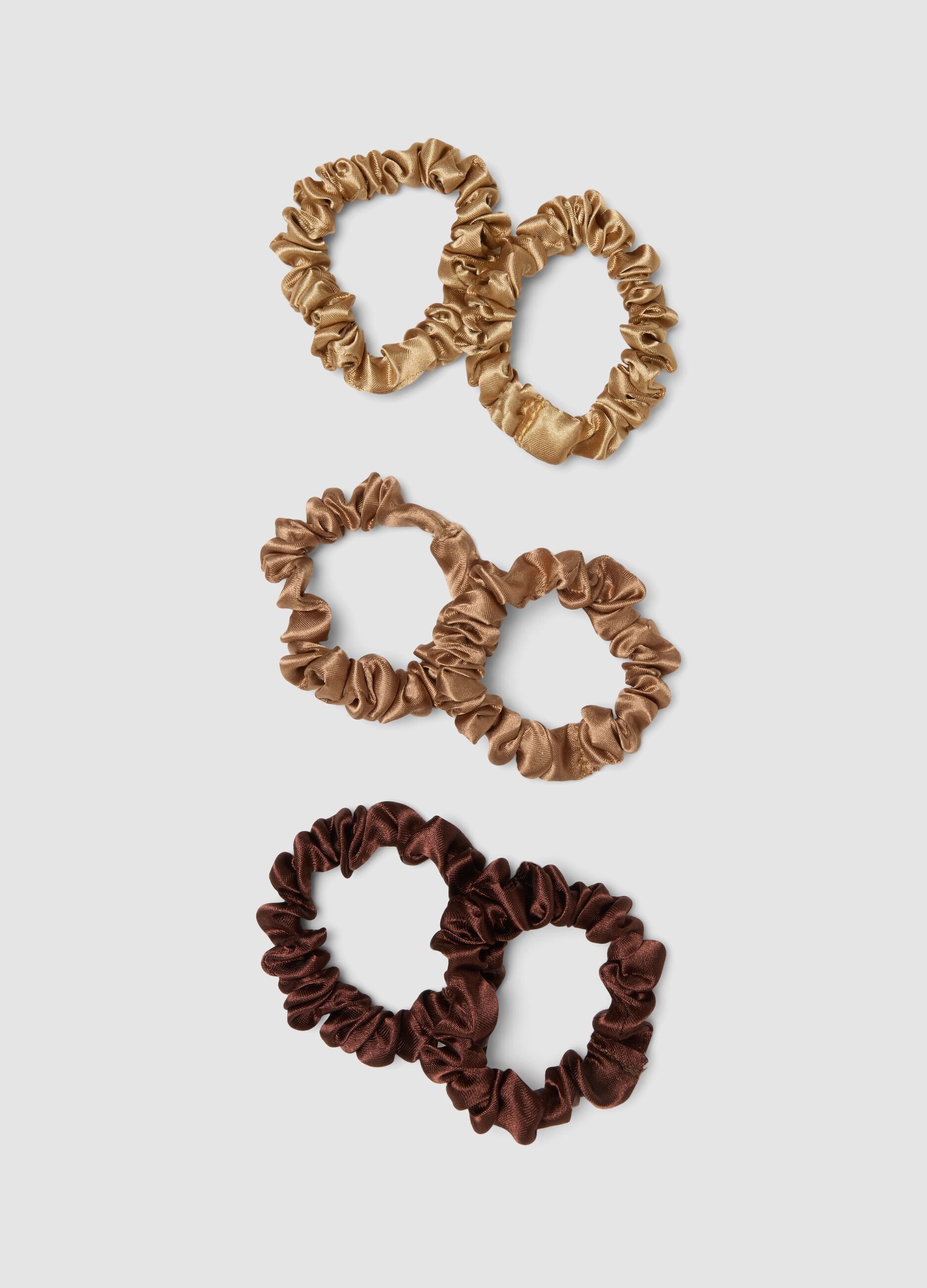 SINCERELY HAIR Small satin scrunchies 6-piece set mocha