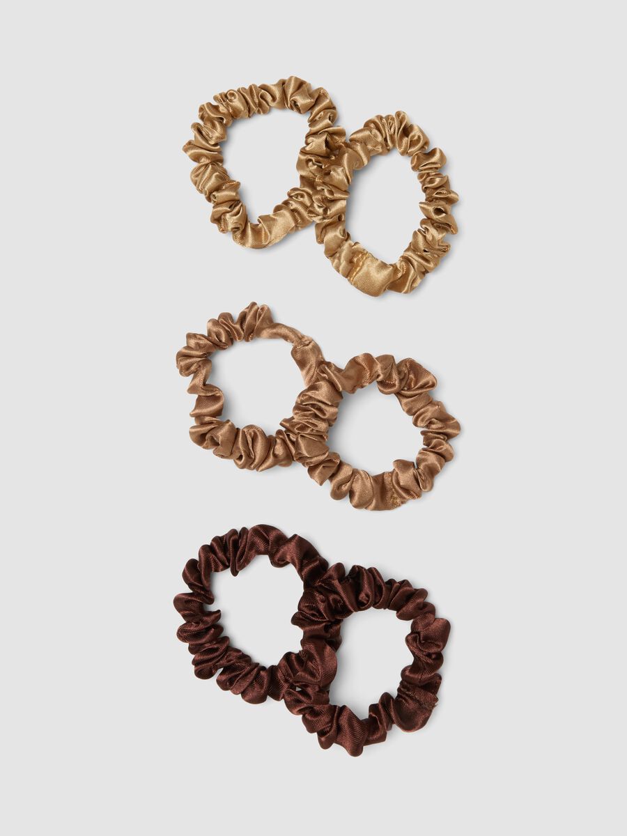 SINCERELY HAIR Petits chouchous en satin lot de 6 moka_2