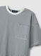 Multi-colour striped cotton blend regular fit t-shirt with pocket_5
