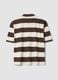Polo marrone in puro cotone a righe regular fit_6