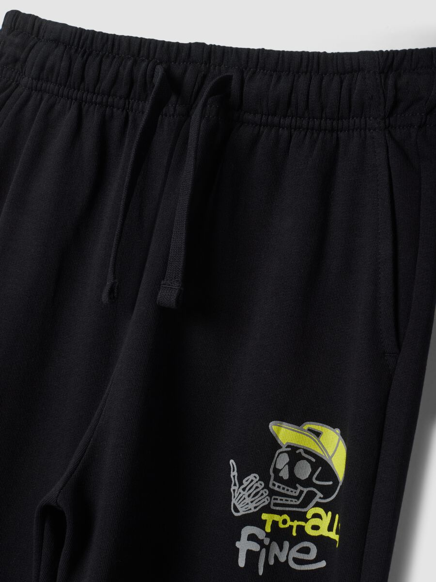 Pantaloni jogger neri in puro cotone_2