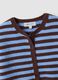 Cardigan azzurro girocollo in misto lyocell e lana a righe over fit_1